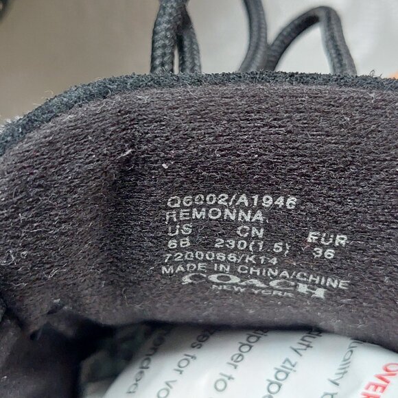 Coach Rosalita Signature Logo Sneakers Black Suede Trim Women's Size 6B - Picture 5 of 6